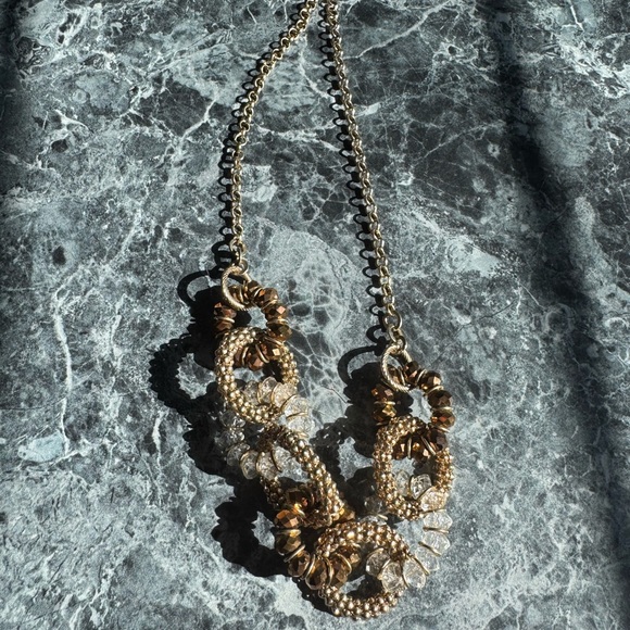 Gold Statement Loop Necklace - Elegant Women’s Jewelry - Picture 2 of 2